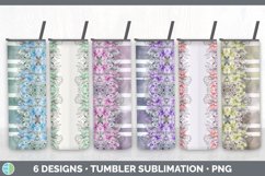 Bundle of six Pastel Flower sublimation tumbler designs