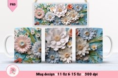 Flowers 3D Mug Wrap Sublimation Designs, 3d Mug, Flowers Png