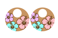 Round Hoop Floral Earring, Engrave and Cut Laser cut, SVG Product Image 2