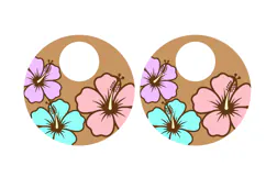 Round Hoop Floral Earring, Engrave and Cut Laser cut, SVG Product Image 2