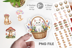 Pastel Garden Cat Celebration Sticker Product Image 1