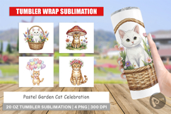 Pastel Garden Cat Celebration Tumbler Product Image 1