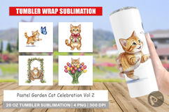 Pastel Garden Cat Celebration Tumbler Product Image 1