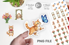 Pastel Garden Cat Celebration Sticker Product Image 1