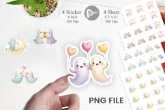 Pastel Ghost Twins Sticker Product Image 1