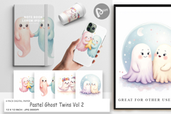 Digital Paper Pastel Ghost Twins Product Image 1