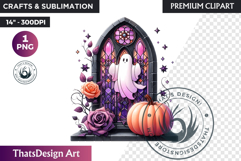 Pink Pastel Goth Halloween Ghost PNG, Cute Spooky Kawaii Product Image 1