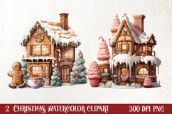 Pastel Gingerbread House Clipart Sublimation, Christmas PNG Product Image 1