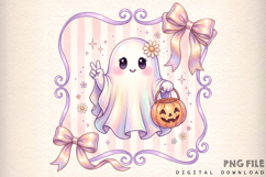 Pastel Glitter Ghost Png, Halloween Png Product Image 1