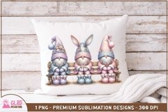 Easter Bunny Gnomes floral png, Easter Gnome bunny pngs Product Image 3