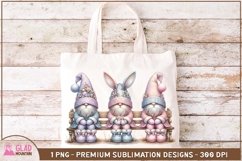 Easter Bunny Gnomes floral png, Easter Gnome bunny pngs Product Image 4