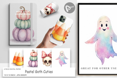 Digital Paper Watercolor Pastel Goth Cuties Product Image 1
