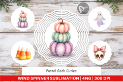 Wind Spinner Watercolor Pastel Goth Cuties Product Image 1