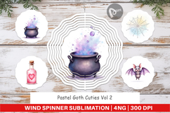 Wind Spinner Watercolor Pastel Goth Cuties Product Image 1