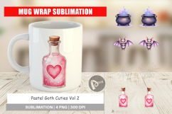 Mug Wrap Watercolor Pastel Goth Cuties Product Image 1