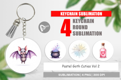 Keychain Watercolor Pastel Goth Cuties Product Image 1
