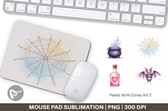 Mouse Pad Watercolor Pastel Goth Cuties Product Image 1