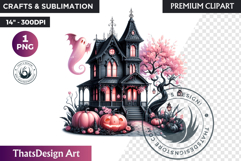 Pastel Goth Halloween PNG, Pink Halloween Clipart, gothic Product Image 1