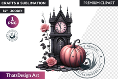 Pastel Goth Halloween PNG, Pink Halloween Clipart, gothic Product Image 1