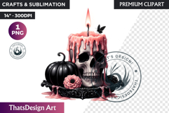 Pastel Goth Halloween PNG, Pink Halloween Clipart, gothic Product Image 1