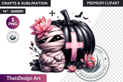 Pastel Goth Halloween PNG, Pink Halloween Clipart, gothic Product Image 1
