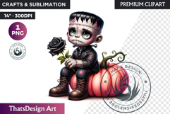 Pastel Goth Halloween PNG, Pink Halloween Clipart, gothic Product Image 1
