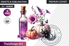 Pastel Goth Halloween PNG, Pink Halloween Clipart, gothic Product Image 1