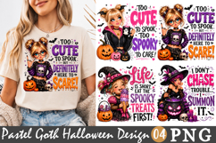 Pastel Goth Halloween PNG, Cute Glam Girl Sublimation Product Image 1