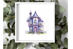 Pastel Goth Haunted Houses HALLOWEEN Clipart Bundle- 10 PNGs Product Image 4