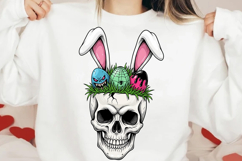 Pastel Goth Spooky Easter Skull Sublimation Product Image 1