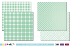 Pastel green plaid printable backgrounds for card making