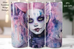 Pastel Halloween 20oz Tumbler Wrap Goth Sublimation Design Product Image 1