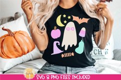 Retro Ghost SVG | Pastel Halloween Cut Files Product Image 1
