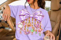 Pastel Halloween Bow PNG with Cute Ghost and Charms Product Image 2