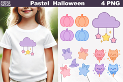 Pastel Halloween Clipart | Stars Pumpkins Cats Product Image 1