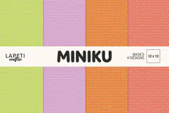 Four pastel Halloween digital papers with small white dots in green, lavender, orange and coral
