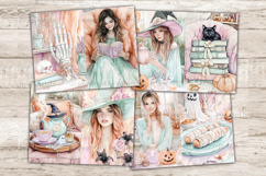 GlamArtZhanna, Pastel Halloween Junk Journal Pages, Cute Junk Journal Paper, Pink Halloween Digital Collage Sheet, Witch Scrapbook Kit, Spooky Junk Journal Kit, Cute Witch Journal Card, Witch Journaling Pages, Spooky Season Ephemera Pages, Cute Halloween 