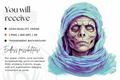 Watercolor Pastel Halloween Clipart PNG for sublimation Product Image 2