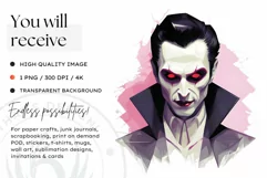 Watercolor Pastel Halloween Clipart PNG for sublimation Product Image 2