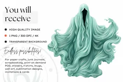 Watercolor Pastel Halloween Clipart PNG for sublimation Product Image 2