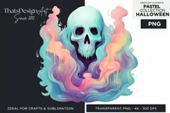 Watercolor Pastel Halloween Clipart PNG for sublimation Product Image 1