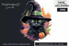 Watercolor Pastel Halloween Clipart PNG for sublimation Product Image 1