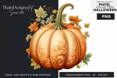 Watercolor Pastel Halloween Clipart PNG for sublimation Product Image 1