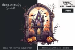 Watercolor Pastel Halloween Clipart PNG for sublimation Product Image 1