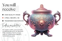 Watercolor Pastel Halloween Clipart PNG for sublimation Product Image 2