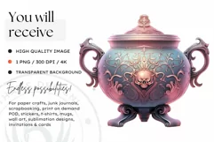 Watercolor Pastel Halloween Clipart PNG for sublimation Product Image 2