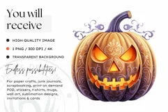 Watercolor Pastel Halloween Clipart PNG for sublimation Product Image 2
