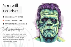 Watercolor Pastel Halloween Clipart PNG for sublimation Product Image 2