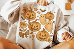 Halloween Pumpkins PNG, Ghost PNG, Spooky PNG, Boo PNG, Fall Product Image 3