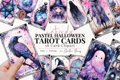 Pastel Halloween Tarot Cards Clipart